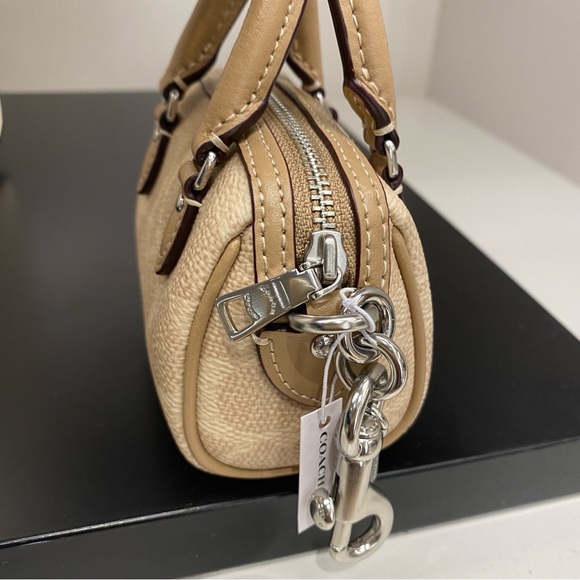 Coach Mini Rowan Satchel Bag Charm In Signature Canvas CX068 - Picture 6 of 9